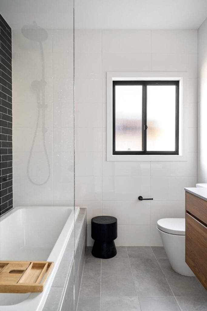 bath in a bathroom